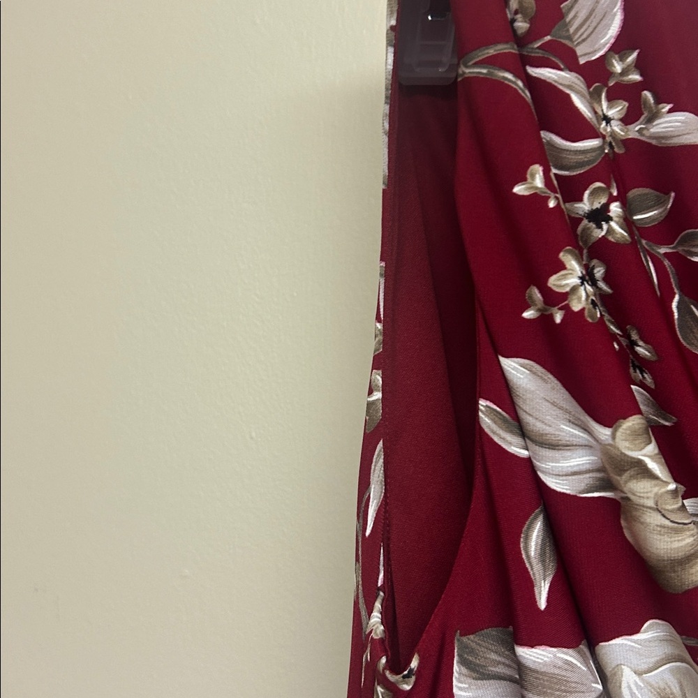 Connected Apparel Floral Maxi Dress - Red and Cream - Picture 5 of 6